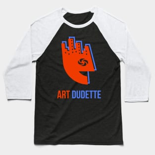 Art Dudette In Orange And Blue Baseball T-Shirt